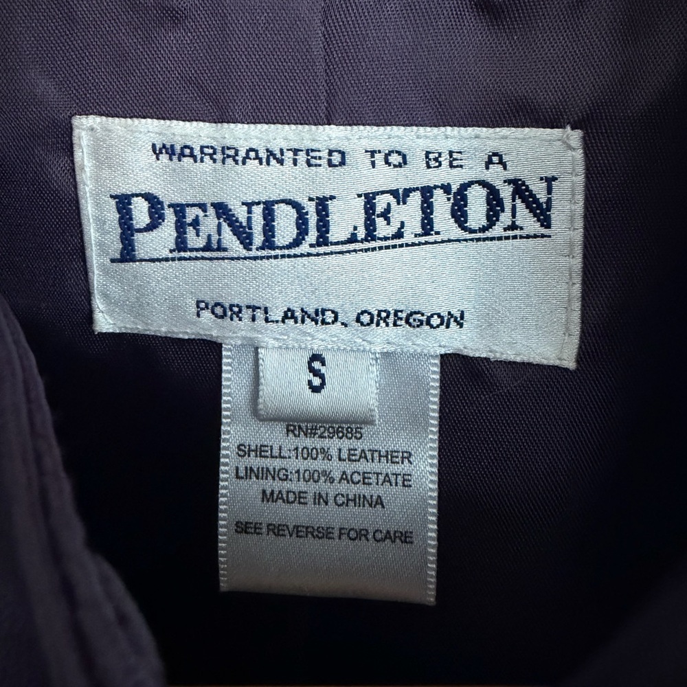 PENDLETON Plum Purple Moto Zipper Front High Collar 100% Leather Jacket Size S - Picture 6 of 16